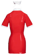 Indlæs billede til gallerivisning Frækt rødt vinyl sygeplejerske kostume - To The Rescue