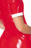 Frækt rødt vinyl sygeplejerske kostume - To The Rescue