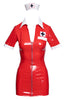 Frækt rødt vinyl sygeplejerske kostume - To The Rescue