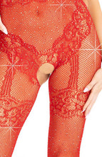 Indlæs billede til gallerivisning Sexet rødt bodystocking lingeri med similisten