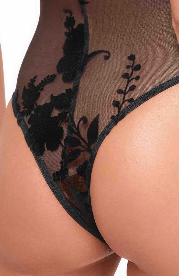 Nylon bodysuit med flock broderi - LEGEND! - COAX Copenhagen