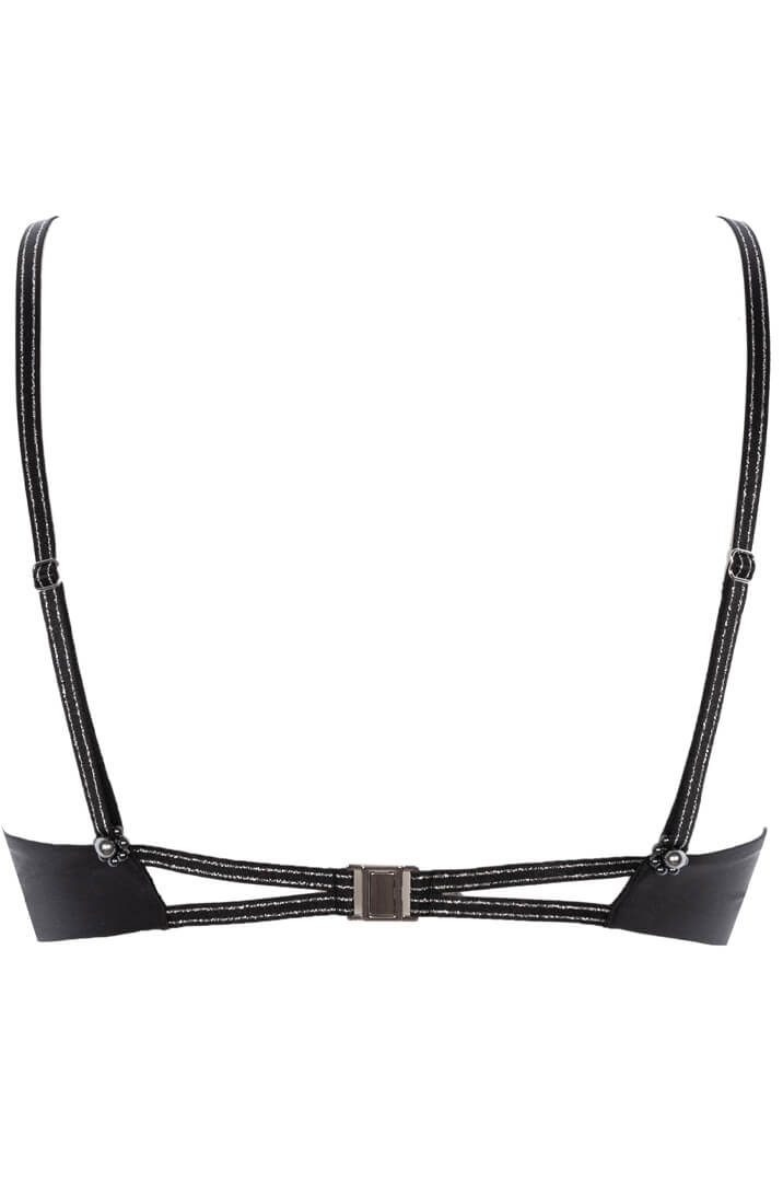 Sort blonde bralette med sorte perler - Destino Dark Bra - COAX Copenhagen