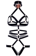 Indlæs billede til gallerivisning Sort body harness lingeri med lås