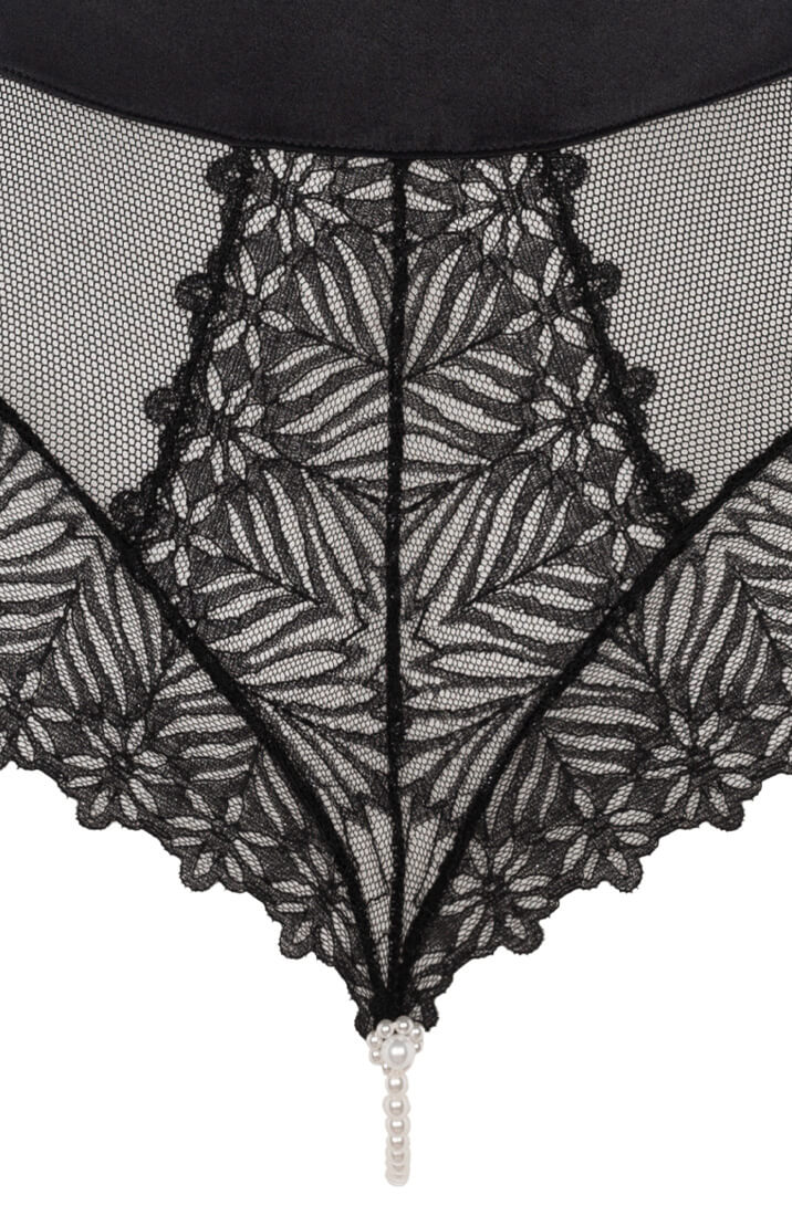 Sort bodysuit med perlesnor - Destino Body - COAX Copenhagen