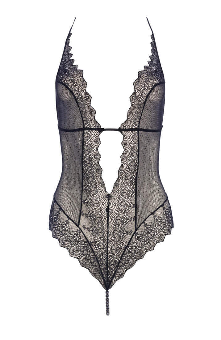 Sort bodysuit med sorte perler fra COAX Copenhagen