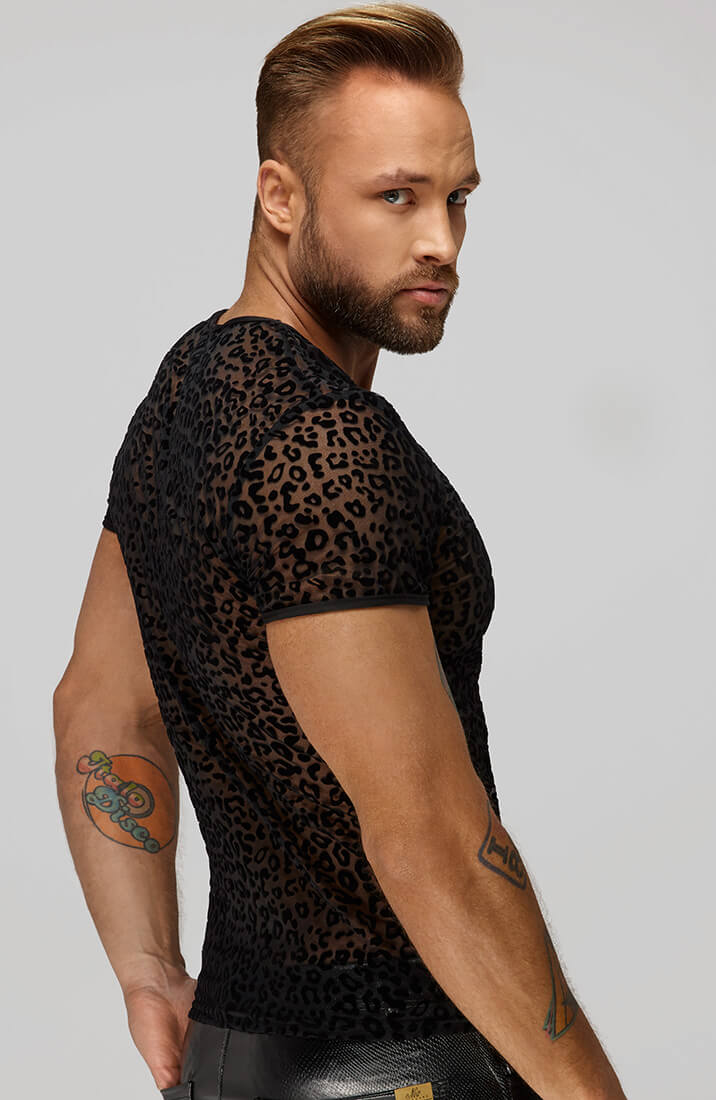 T-shirt med leopard flock broderi - Rowdy Hunk - COAX Copenhagen