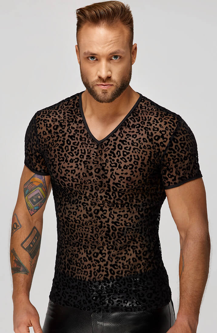 T-shirt med leopard flock broderi - Rowdy Hunk - COAX Copenhagen