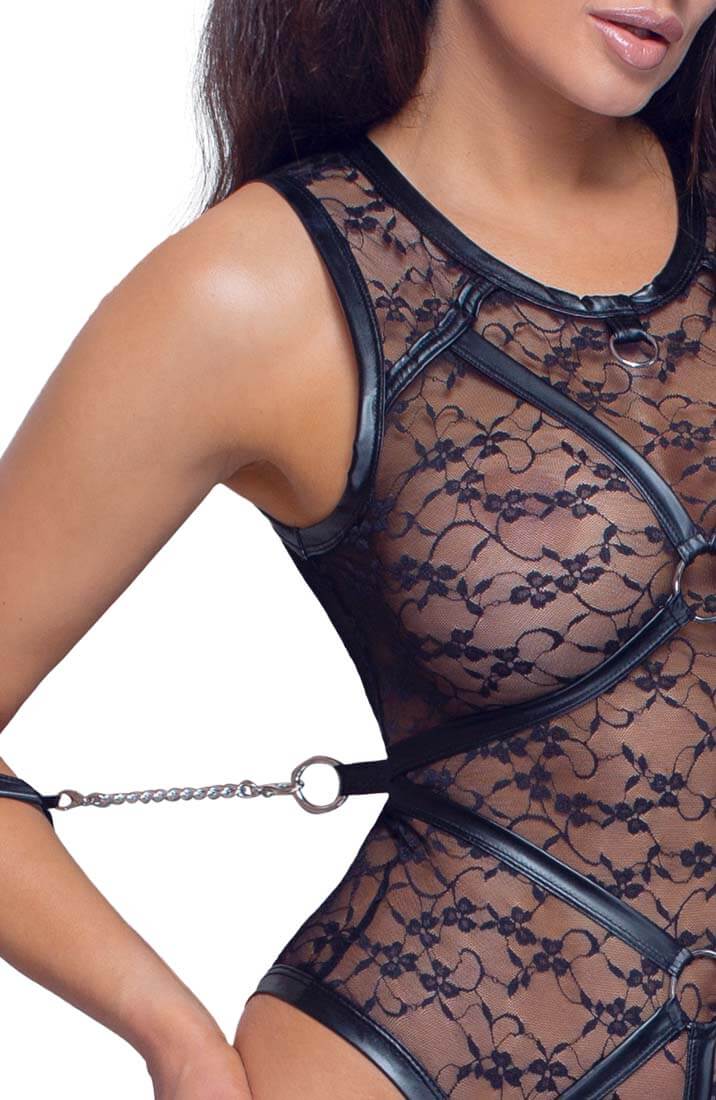 Blonde bodysuit med harness - All Tied Up - COAX Copenhagen