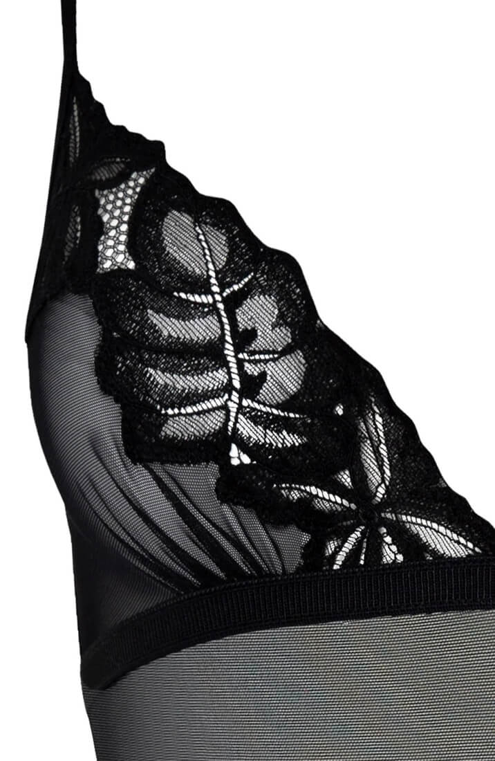 COAX Copenhagen perlebodysuit i transparent net og blonde