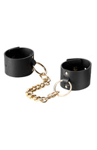 Indlæs billede til gallerivisning Brede faux læder cuffs med kæde