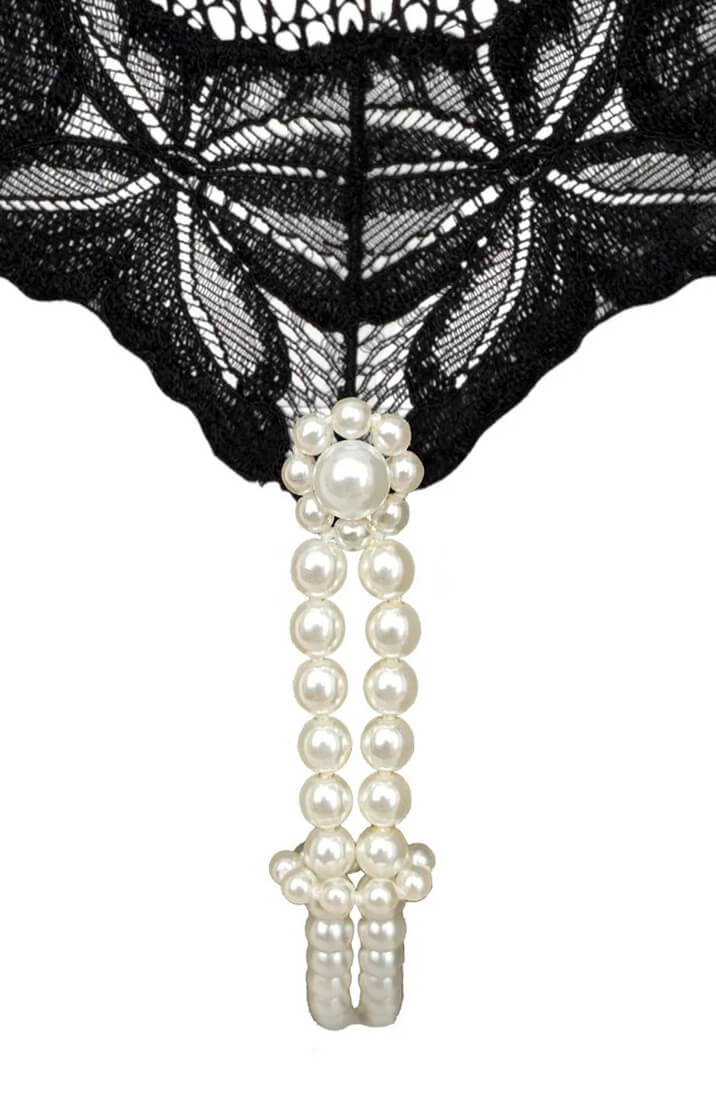 COAX Copenhagen perletrusse i blonde og transparent net