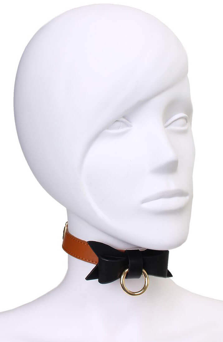 Brun faux læder butterfly choker & snor - COAX Copenhagen