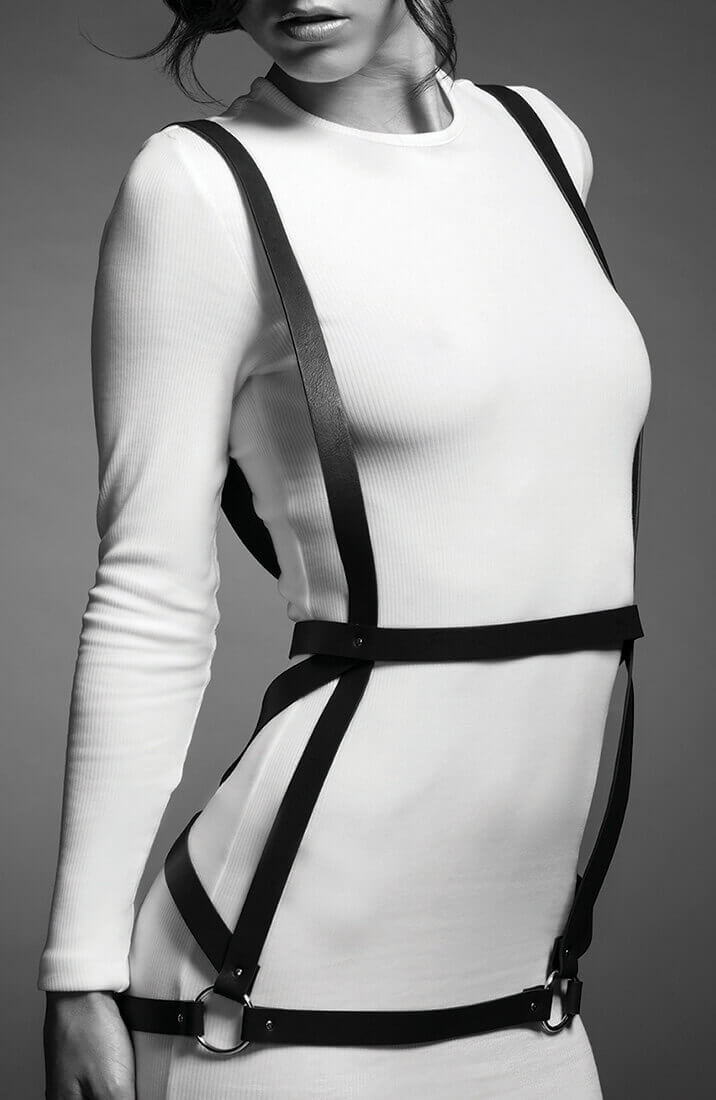 Faux læder kjole harness