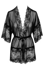 Indlæs billede til gallerivisning Fræk sort blonde &amp; nylon kimono