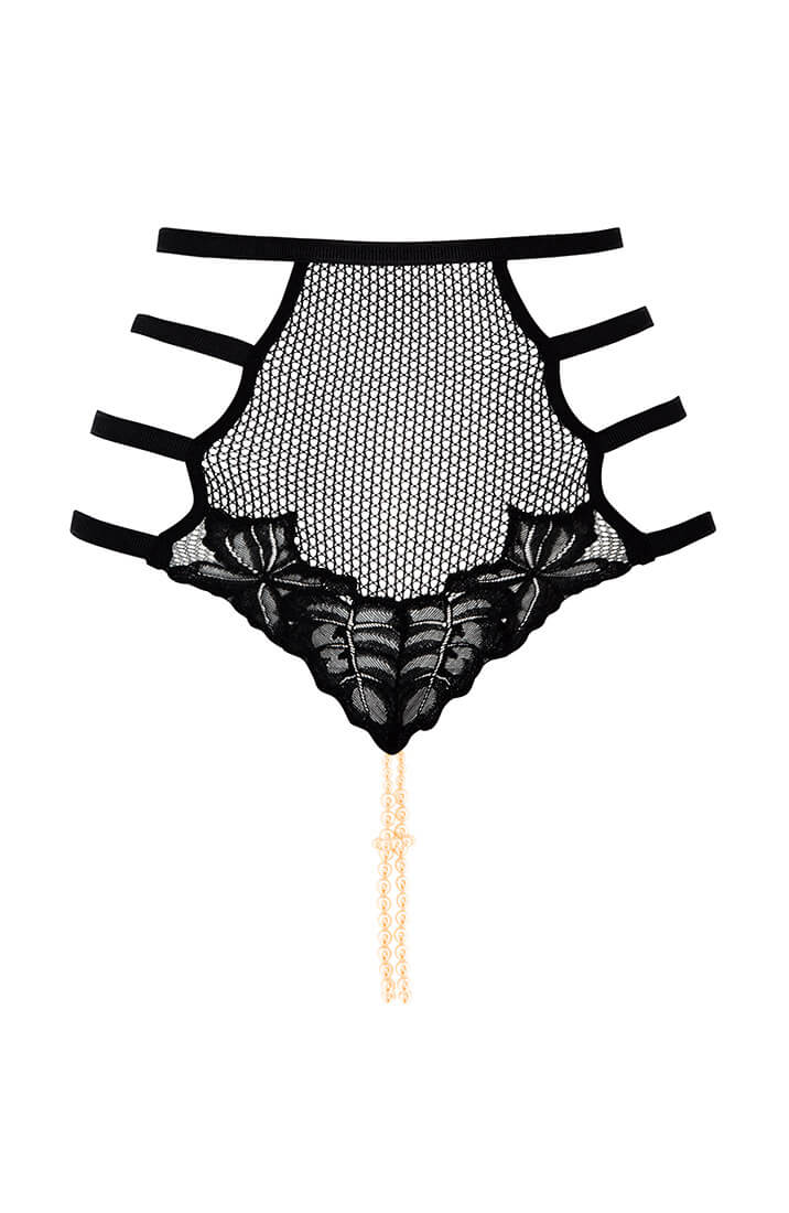Højtaljet trusse med dobbelt perlesnor - London High Waist Brief - COAX Copenhagen