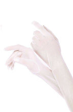 Indlæs billede til gallerivisning Hvide opera lange nylon handsker med sløjfe