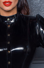 Indlæs billede til gallerivisning Langærmet PVC kjole med knapper
