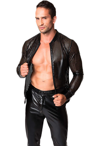 Laser-cut wetlook bomber jakke - Dominant Force - COAX Copenhagen