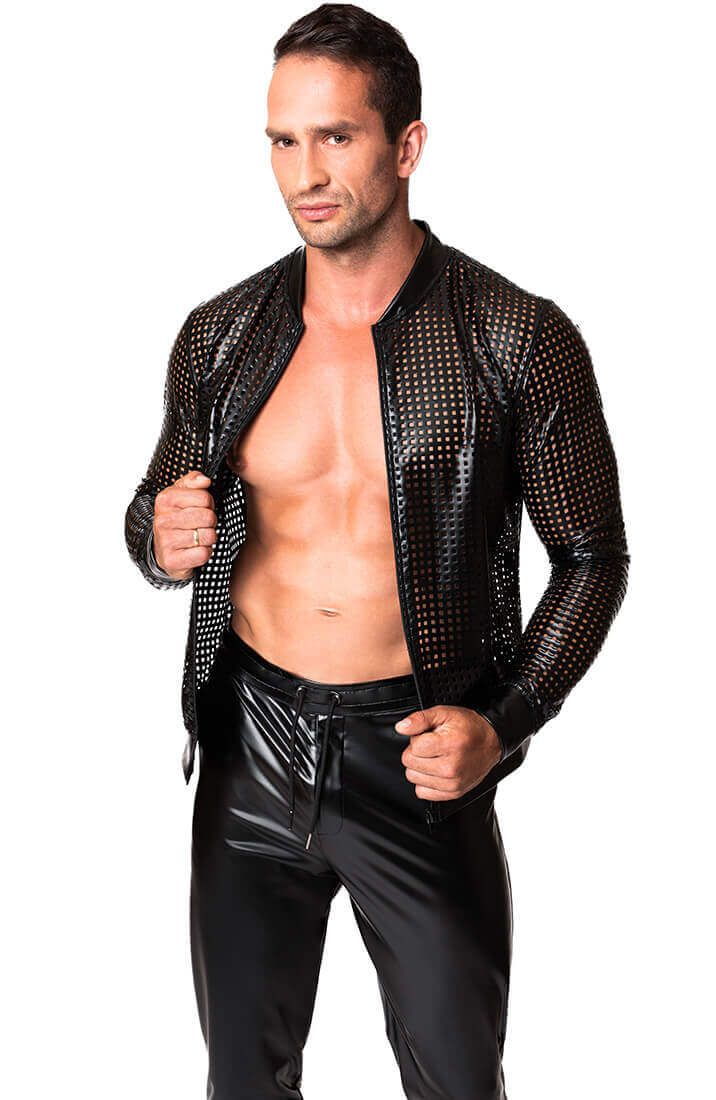 Laser-cut wetlook bomber jakke - Dominant Force - COAX Copenhagen