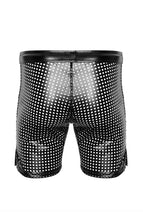 Indlæs billede til gallerivisning Laser-cut wetlook tregging shorts - Predator’s Throne - COAX Copenhagen