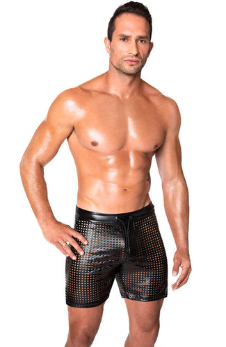 Laser-cut wetlook tregging shorts - Predator’s Throne - COAX Copenhagen
