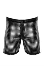 Indlæs billede til gallerivisning Laser-cut wetlook tregging shorts - Predator’s Throne - COAX Copenhagen