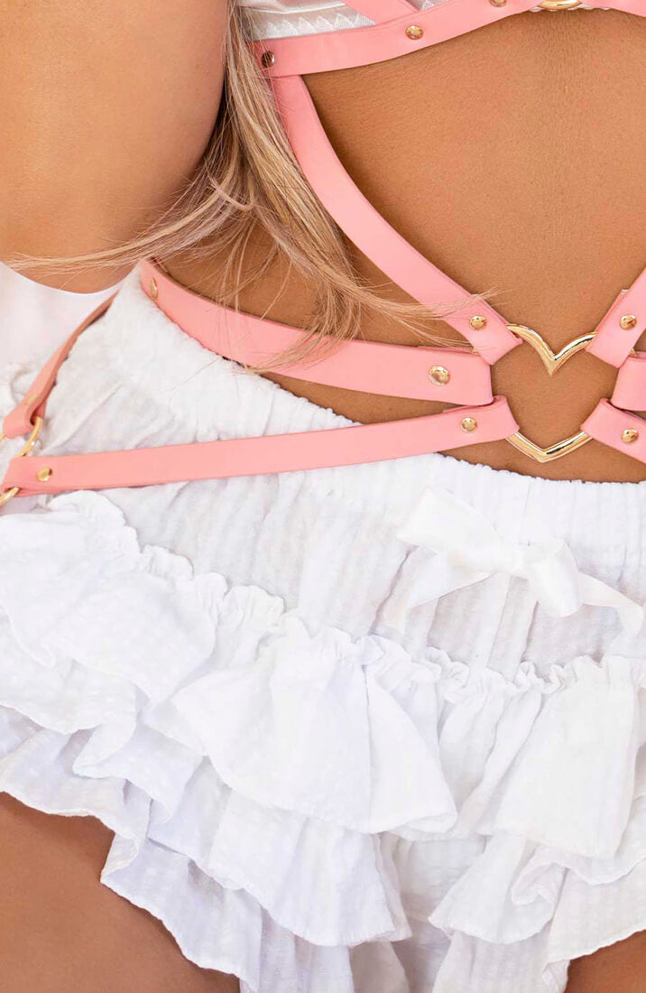 Lyserødt body harness lingeri - Bondage Doll - COAX Copenhagen