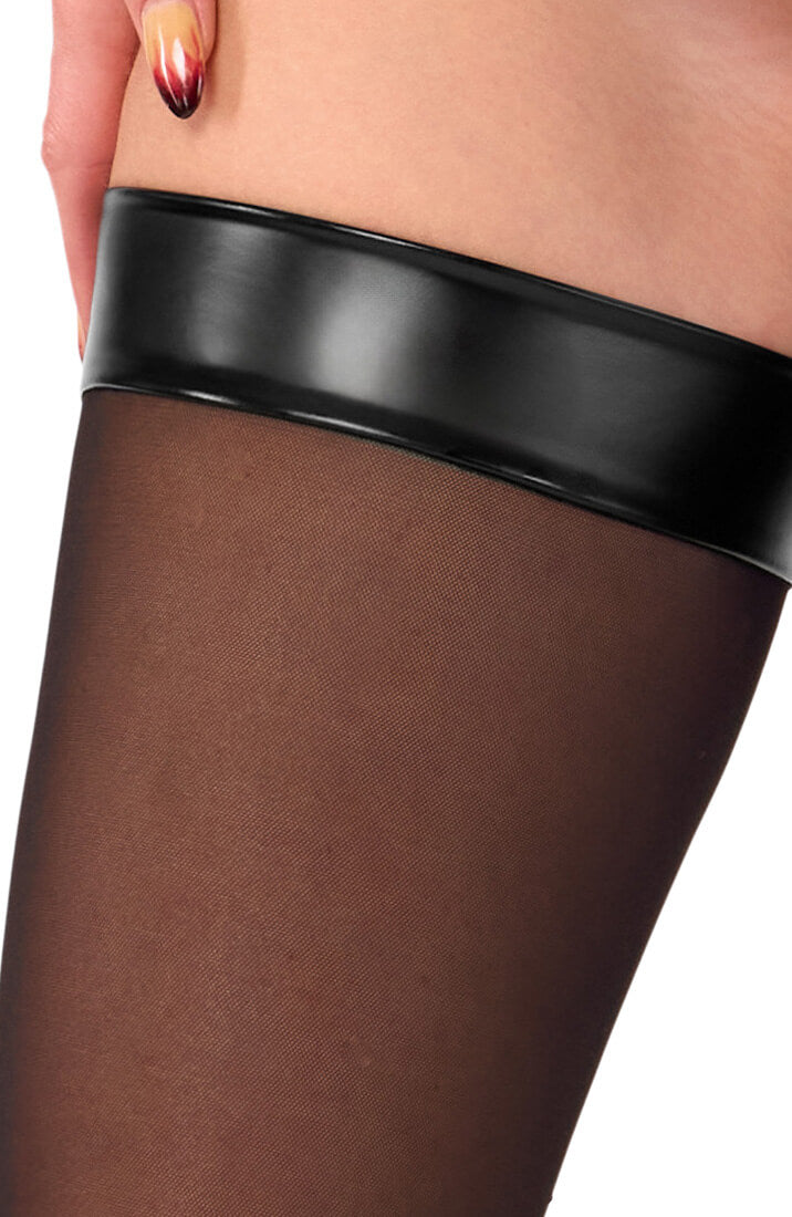 Nylon X Wetlook Thigh Highs - Crown Jewel
