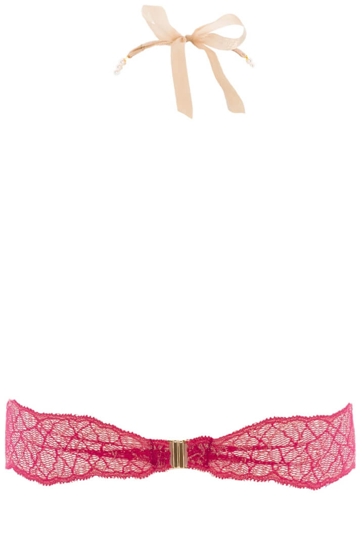 Rød bodysuit med dobbelt perlesnor - passioneret og sensuel lingeri style