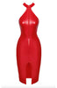 Rød wetlook bodycon halterneck kjole - Forbidden Desire - COAX Copenhagen