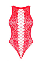 Indlæs billede til gallerivisning Rød bodysuit med faux snøre front - Get Hearts Racing - COAX Copenhagen