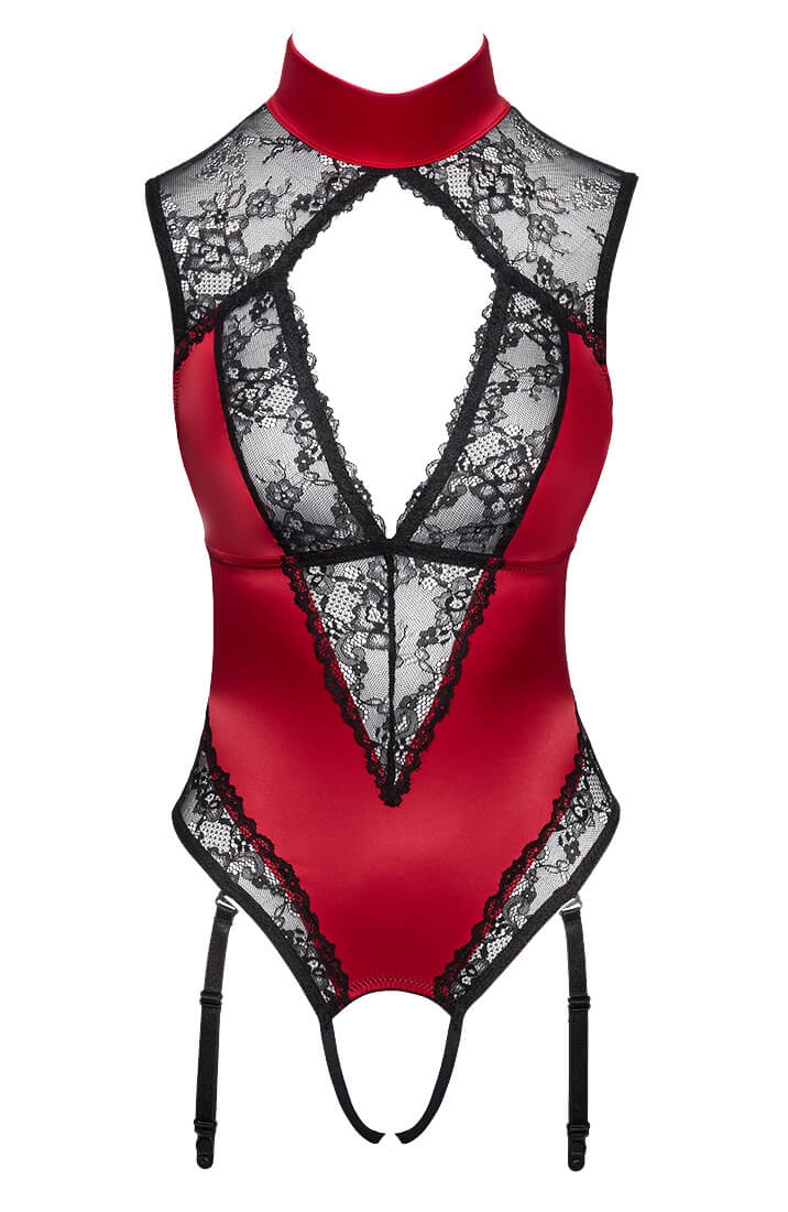 Rødt bundløst bodysuit lingeri - Love Bubble - COAX Copenhagen