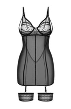Indlæs billede til gallerivisning Sexet sort chemise i prikket design