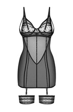 Indlæs billede til gallerivisning Sexet sort chemise i prikket design