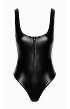 Indlæs billede til gallerivisning Sort wetlook bodysuit med lynlås - Lustful Devotion - COAX Copenhagen