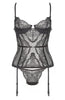 Sort blonde bustier med strømpeholdere