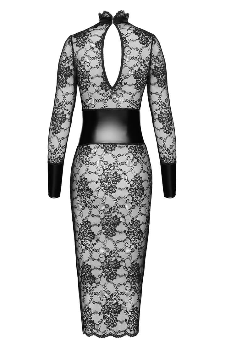 COAX Copenhagen sort blondekjole med wetlook underbust og attitude