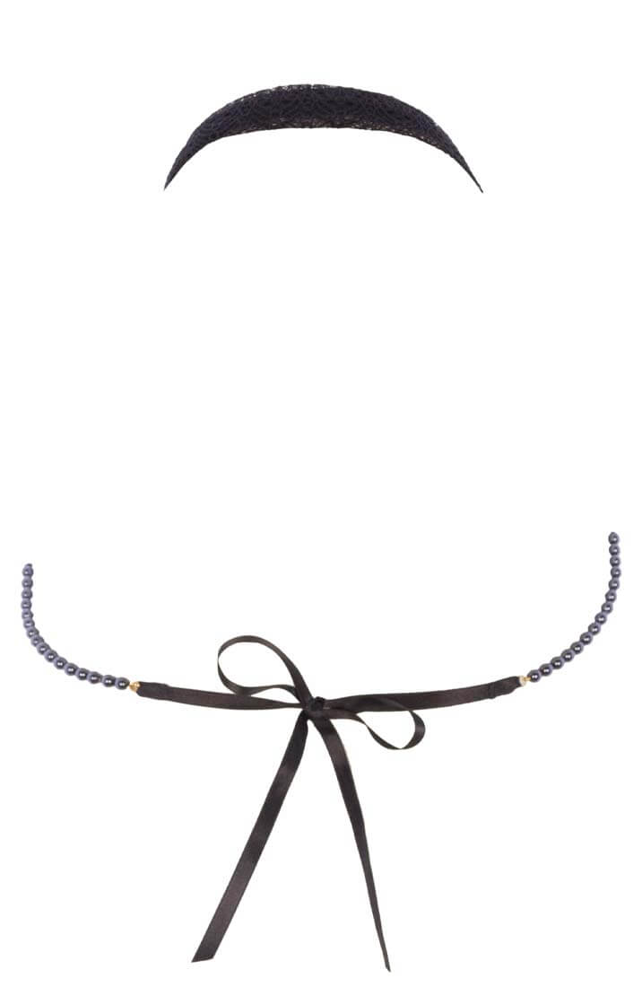 COAX Copenhagen sort blonde bralette med halterneck og Manacor perler under barmen