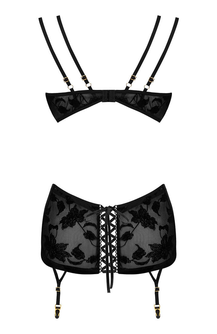 Sort bustier med strømpeholdere - Justine - COAX Copenhagen