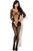 Sort cut-out nylon bodystocking