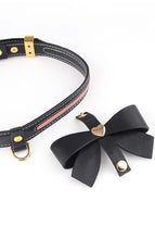 Indlæs billede til gallerivisning Sort faux læder butterfly choker &amp; snor - COAX Copenhagen