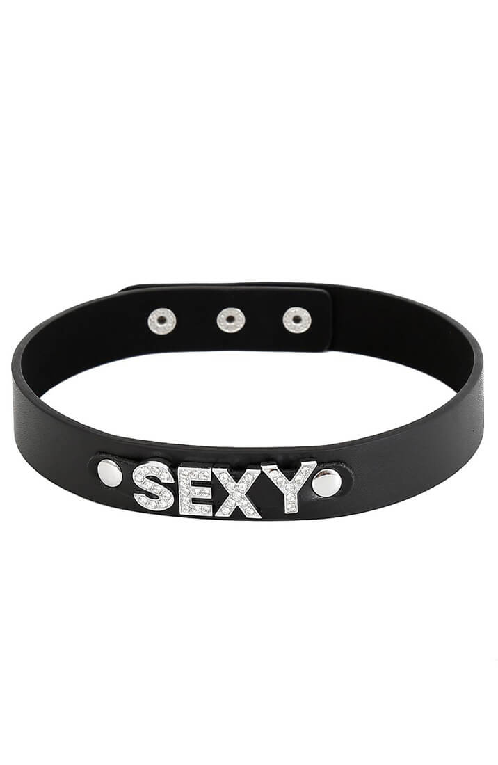 Sort kunstlæder choker halsbånd - SEXY - COAX Copenhagen