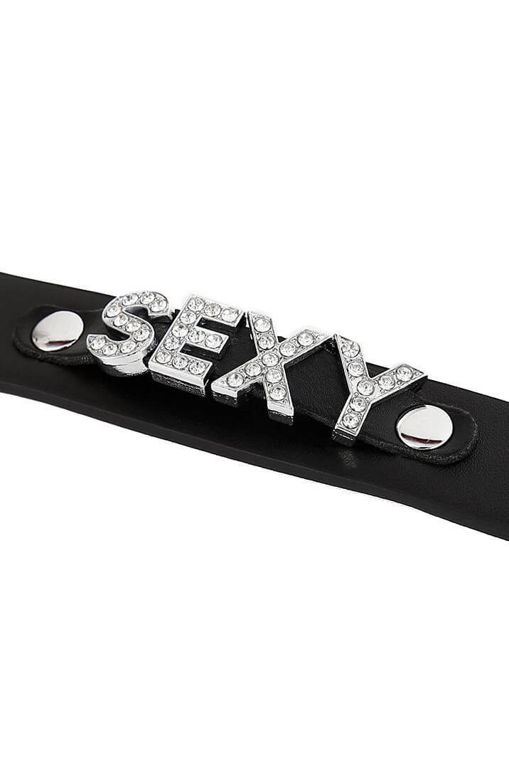Sort kunstlæder choker halsbånd - SEXY - COAX Copenhagen