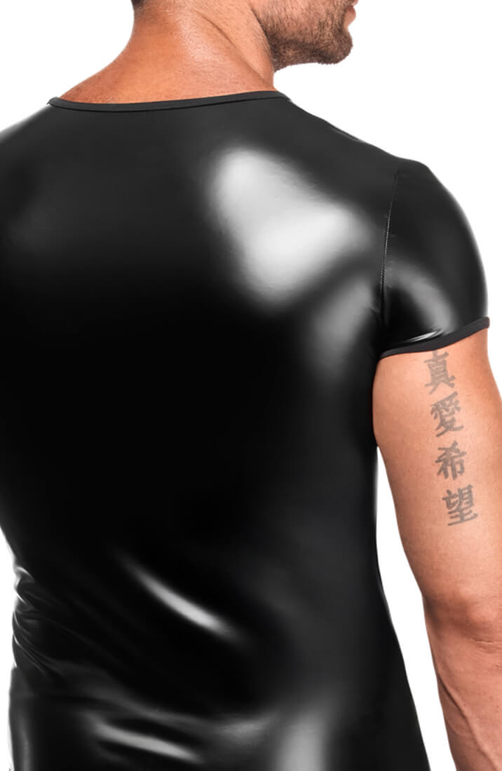 Herre wetlook T-shirt med minimalistisk design