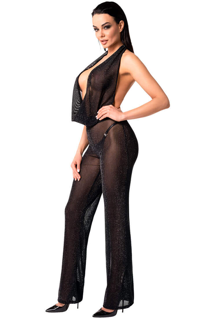 Sort jumpsuit med glimmer - Pleasure Maze - COAX Copenhagen