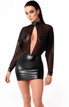 Indlæs billede til gallerivisning Sort nylon X wetlook kjole - Sensual Labyrinth - COAX Copenhagen