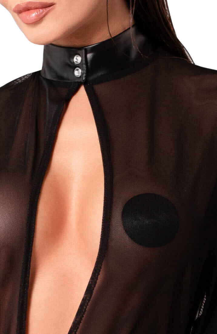 Sort nylon X wetlook kjole - Sensual Labyrinth - COAX Copenhagen