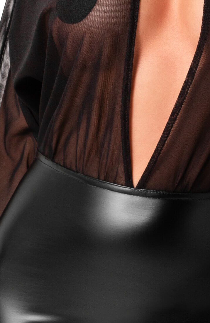 Sort nylon X wetlook kjole - Sensual Labyrinth - COAX Copenhagen