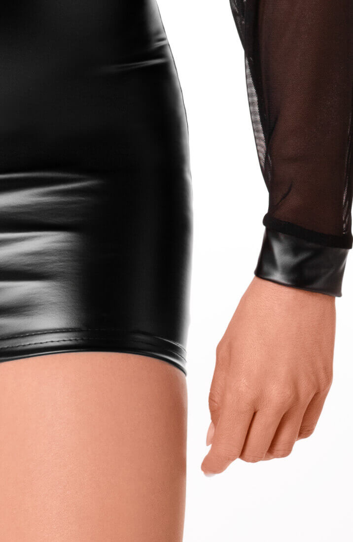 Sort nylon X wetlook kjole - Sensual Labyrinth - COAX Copenhagen