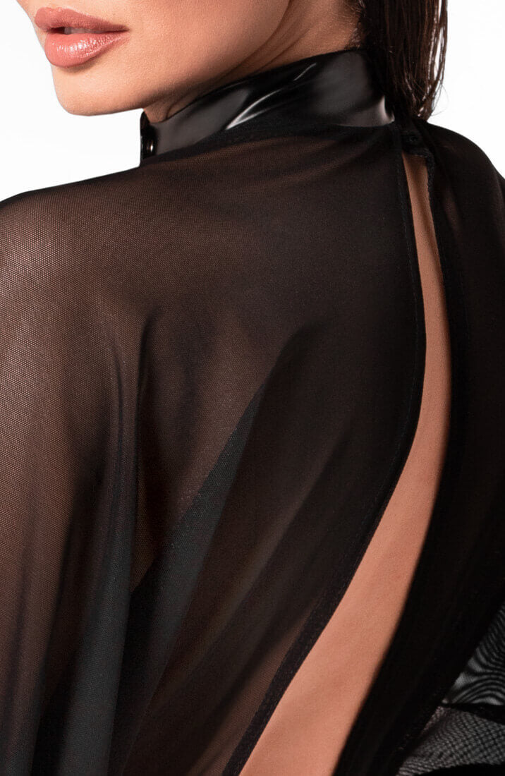 Sort nylon X wetlook kjole - Sensual Labyrinth - COAX Copenhagen